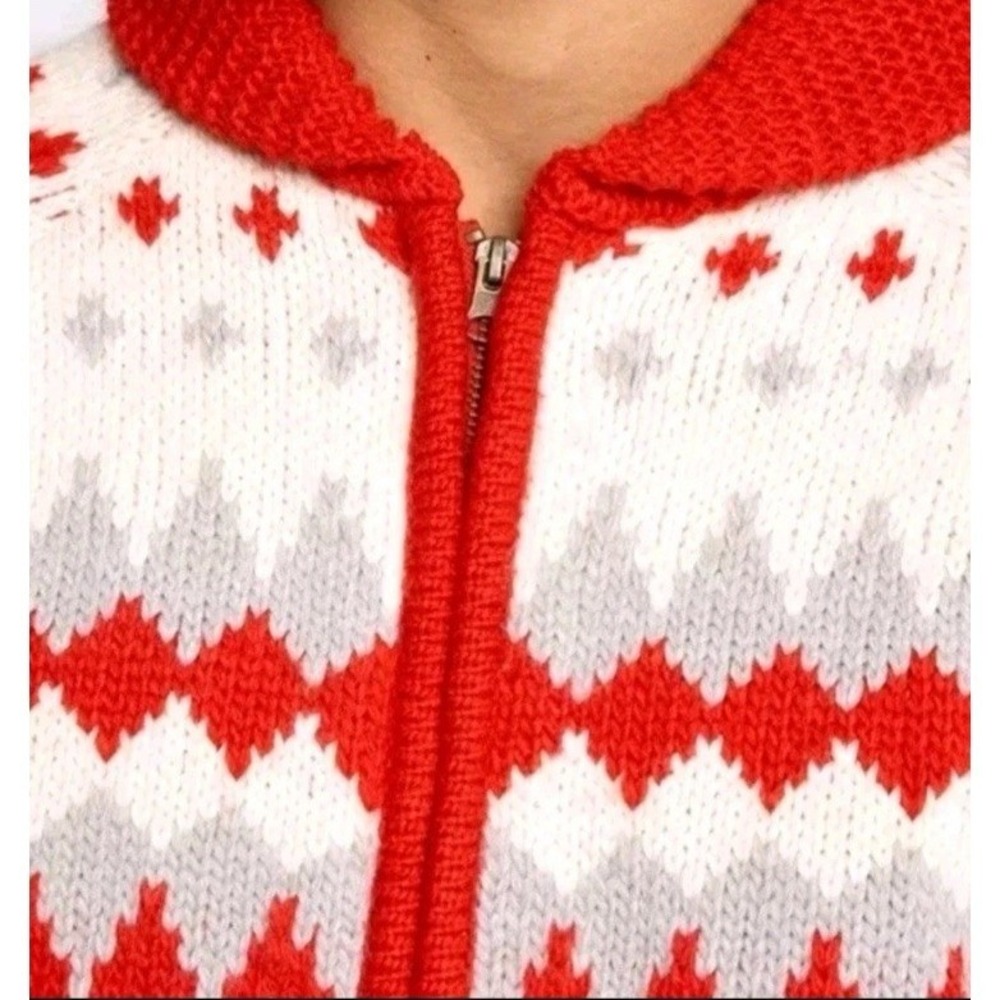 Alpine Design Zip Cardigan Mens Large Red Mountain Peak Wool Blend Sweater NEW - Picture 8 of 15